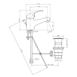  Mélangeur lavabo Novaservis Titania Iris avec bec chromé 92001.0