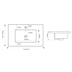 Modena 81x46 cm lavabo en céramique avec trou pour robinetterie au milieu, blanc brillant (M8046)  Modena 81x46 cm lavabo en céramique avec trou pour robinetterie au milieu, blanc brillant (M8046)