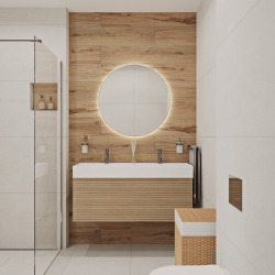 Miroir rond diamètre 80cm, LED, IP44