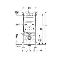  Duofix bâti-support pour WC suspendu, 112 cm, avec réservoir encastré Delta 12 cm (458.103.00.2)