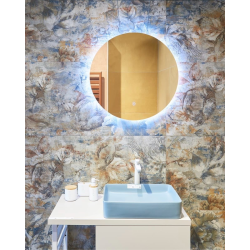 Miroir rond LED, diamètre 60cm, capteur tactile avec mémoire, anti-buée, résistance à l'eau IP44 (ZPRKU60LED)