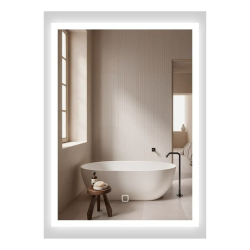 Feel 50x70 cm miroir suspendu rectangulaire avec éclairage LED et capteur, blanc (SATZFEELOBLED5070)