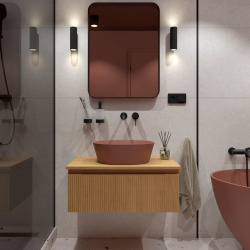 60x80 cm miroir suspendu rectangulaire, cadre en aluminium, noir (SATZOB6080CE)