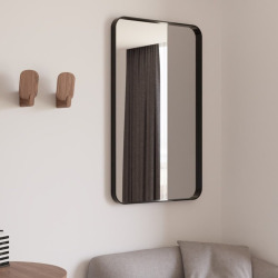 50x70 cm miroir suspendu rectangulaire, cadre en aluminium, noir (SATZOB5070CE)
