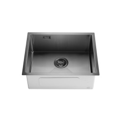 Timeless Évier de cuisine sous plan inox 304, 1 bac, 55x45x21 cm, Gun Metal brossé PVD