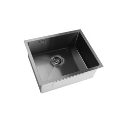Timeless Évier de cuisine sous plan inox 304, 1 bac, 55x45x21 cm, Gun Metal brossé PVD