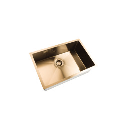 Timeless Évier de cuisine sous plan inox 304, 1 bac , 68x45x21 cm, Or brossé PVD