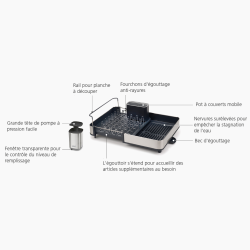 Extend Egouttoir extensible avec bonde + pompe a savon liquide inox (85189)