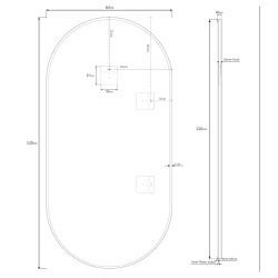 Miroir ovale 60x120 cm avec cadre en aluminium noir B-Way (ZBWOV12060C)