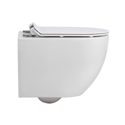  PixL WC suspendu en céramique Tornado Quiet Flush, fixations invisibles + abattant Soft-Close, Blanc brillant (CEPX010RTORP)