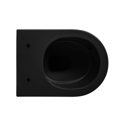 PixL WC suspendu en céramique Vortex , fixations invisibles + abattant Soft-Close, Noir mat (CEPX010RTORPBKM)