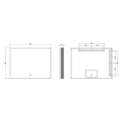 Miroir LED rectangulaire 80x60 cm avec capteur tactile SAT Vision (SATZVIOBLED6080)