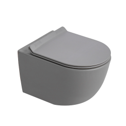Ceramia PixL WC suspendu en céramique Tornado Quiet Flush, fixations invisibles + abattant Soft-Close, Gris mat (CEPX010RTORPGRM)