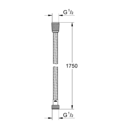 GROHE VitalioFlex Métal flexible de douche avec blocage anti-giratoire chrome 27503001  GROHE VitalioFlex Métal flexible de douche avec blocage anti-giratoire chrome 27503001