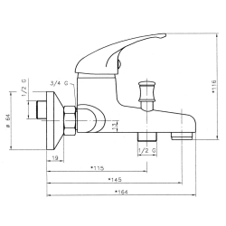  Novaservis Titania Iris mitigeur bain sans douche 150 mm chrome 92020/1.0