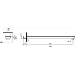 Bras de douche Novaservis noir RAM405,5  Bras de douche Novaservis noir RAM405,5