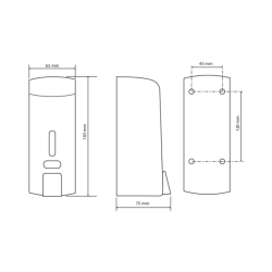  Distributeur de savon liquide 300 ml en plastique, gris mat (121209145)