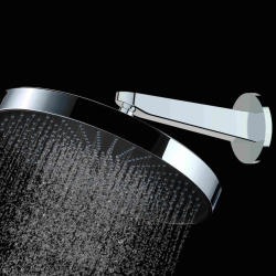 Douche de tête mural 1 jet avec bras de douche, diamètre 30 cm, noir mat (SATBSHS81SETC)