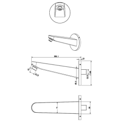  Bras de douche mural 20,2 cm pour douche de tête, raccord universel, noir mat (SATBSRKMC)