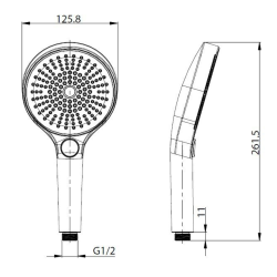  Douchette à main 3 jets,  diamètre 12,5 cm, noir mat (SATBSRS81C)