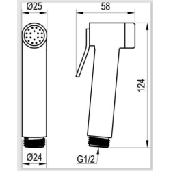 Ravak douche bidet murale sans accessoires chrome X07P641  Ravak douche bidet murale sans accessoires chrome X07P641