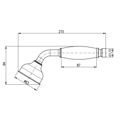  Pomme de douche RAV SLEZÁK laiton ancien KS0017SM