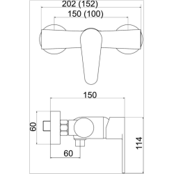  Mélangeur douche Novaservis Titania Fresh sans kit de douche 150 mm chrome 96061/1.0