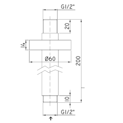  Bras de douche Optima plafond chromé OPB004