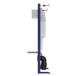 Pack WC bâti-support autoportant + WC suspendu sans bride avec abattant SoftClose + plaque or mat (STROGAWR08-U)
