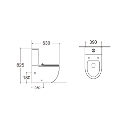  WC à poser sans bride avec abattant SoftClose, noir mat (CEPX030RREXBBKM)