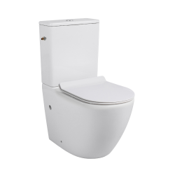 WC à poser sans bride en céramique avec abattant SoftClose + réservoir de chasse, alimentation latérale, blanc (CEPX030RREXVP)