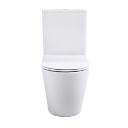 WC à poser sans bride en céramique + abattant SoftClose + réservoir de chasse, alimentation par le bas, blanc (CEPX030RREXVPBI)
