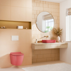  Vasque à poser rectangulaire 50 x 37,5 x 13,5 cm sans trop-plein rose mat PixL (CEPX4937PM)