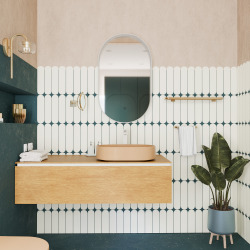 Vasque à poser ovale 50 x 36,5 x 12 cm sans trop-plein moka mat PixL (CEPX5037MOM)