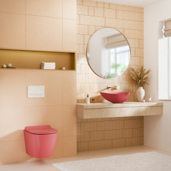  PixL 51 x 38 x 19 cm vasque à poser Infinitio, sans trop-plein, rose (CEPX5038PM)