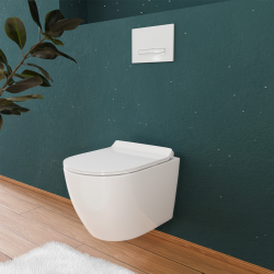WC suspendu sans bride Tornado Quiet et fixations invisibles + abattant frein de chute (CEPX010RTORP)