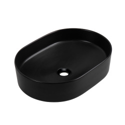 Vasque à poser ovale 50 x 36,5 x 12 cm sans trop-plein noir mat PixL (CEPX5037BKM)