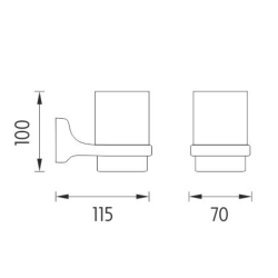  Monolit gobelet à brosse  à dents  avec verre dépoli, chrome (MO4058C26)