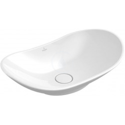 Vasque à poser Ovale, 610 mm x 360 mm, avec Ceramicplus, blanc