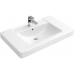Plan de toilette Angulaire, 1000 mm x 485 mm, avec Ceramicplus, blanc