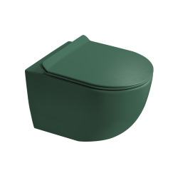 PixL WC suspendu en céramique Vortex , fixations invisibles + abattant Soft-Close, Vert mat (CEPX010RTORPGEM)