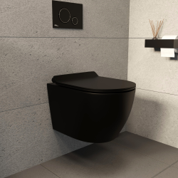 WC suspendu sans bride Tornado Quiet et fixations invisibles + abattant frein de chute (CEPX010RTORP)