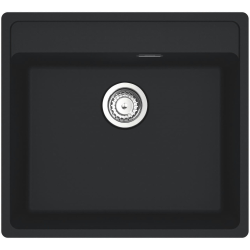 Maris Évier de cuisine à encastrer 590 x 500 mm avec trop-plein et siphon gain de place, Fragranit +, Noir mat (MRG610-54MC)