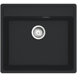 Maris Évier de cuisine à encastrer 590 x 500 mm avec trop-plein et siphon gain de place, Fragranit +, Noir mat (MRG610-54MC)