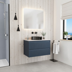 Meuble de salle de bain 80 cm bleu foncé Ceramia 79,4 x 45,5 x 50 cm (CERAMIA-3DB80)