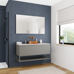 Ceramia Nouveau meuble de salle de bain 120 cm, certifié FSC, gris foncé (CERAMIA-1DG120)