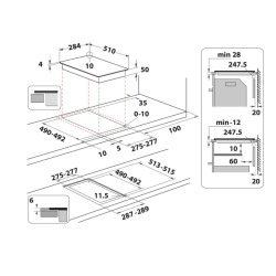 Plaque de cuisson à induction, 2 foyers, noir (WSQ0530NE)