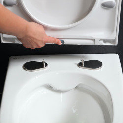 Duofix Pack WC bâti autoportant + WC sans bride + abattant SoftClose Swiss Aqua Technologies + plaque (GEBSTBRWR03MAN-FR)