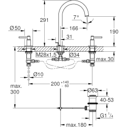 Atrio Mélangeur 3 trous 1/2" Lavabo Taille M, Chromé (20009003)  Atrio Mélangeur 3 trous 1/2" Lavabo Taille M, Chromé (20009003)