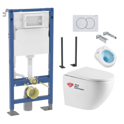Pack WC Rapid SL + cuvette sans bride SAT, fixations cachées + plaque Skate chrome (RapidSL-SATrimless)